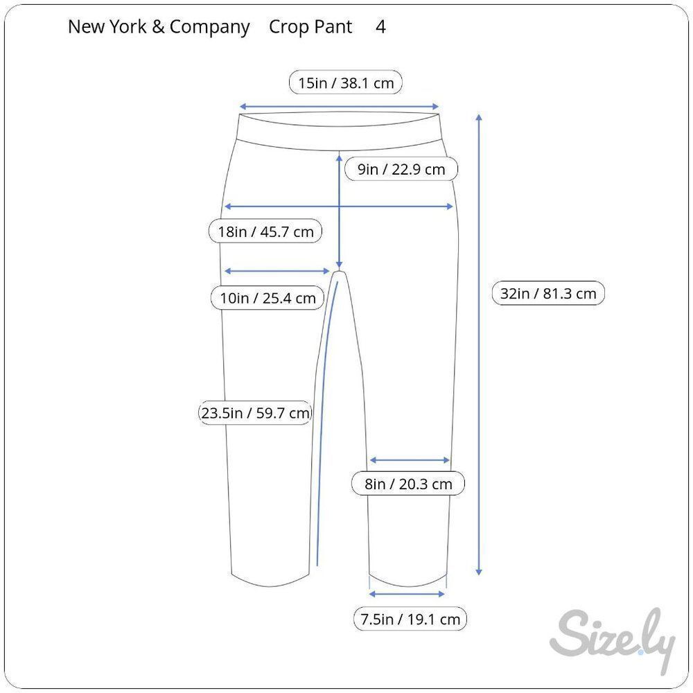 New York & Company Crop Pants Womens Size 4 Stretch Straight Mid Rise Black - Picture 9 of 9